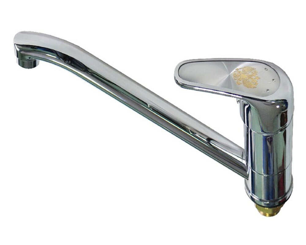 Смеситель РОССИЯ 2750 длинный излив, ручка с гербом, хром