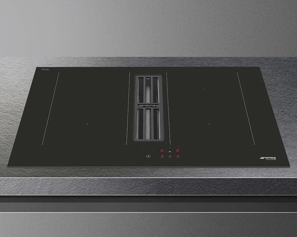 SMEG HOBD472D2 Индукционная варочная панель со встроенной вытяжкой, 70 см, Multizone, прямой край