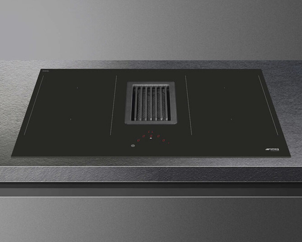 SMEG HOBD482D2 Индукционная варочная панель со встроенной вытяжкой, 80 см, Multizone, прямой край