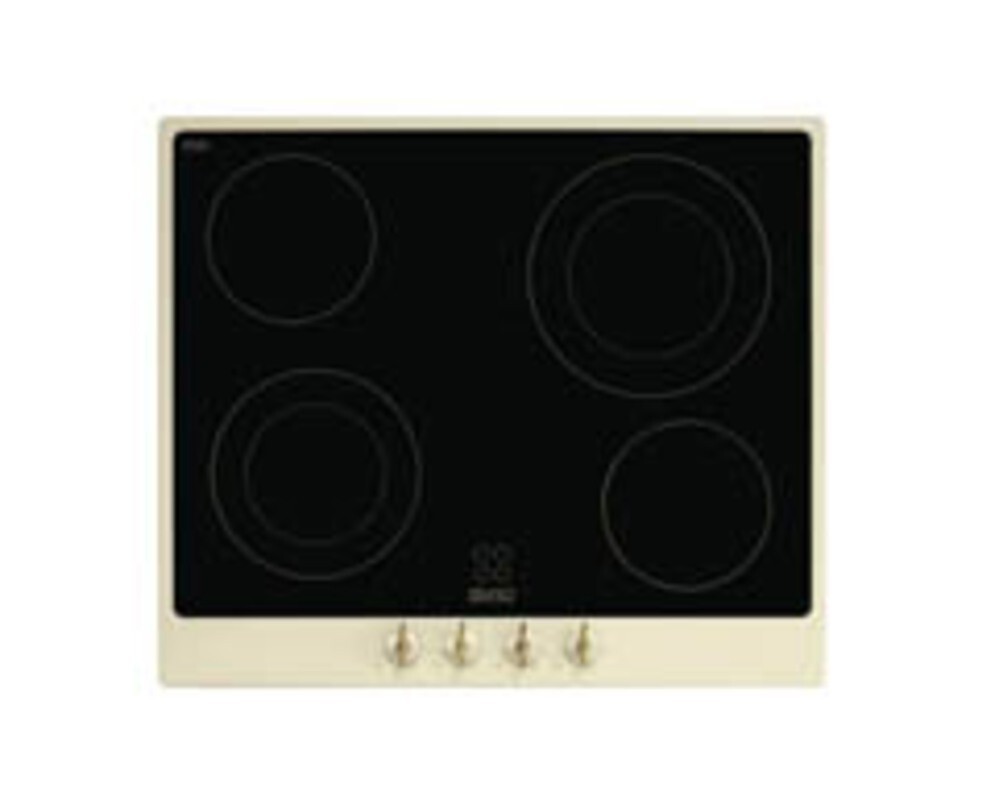 SMEG P864PO Стеклокерамическая варочная панель,60 см, кремовая, фурнитура латунная