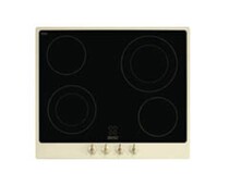 SMEG P864PO Стеклокерамическая варочная панель,60 см, кремовая, фурнитура латунная