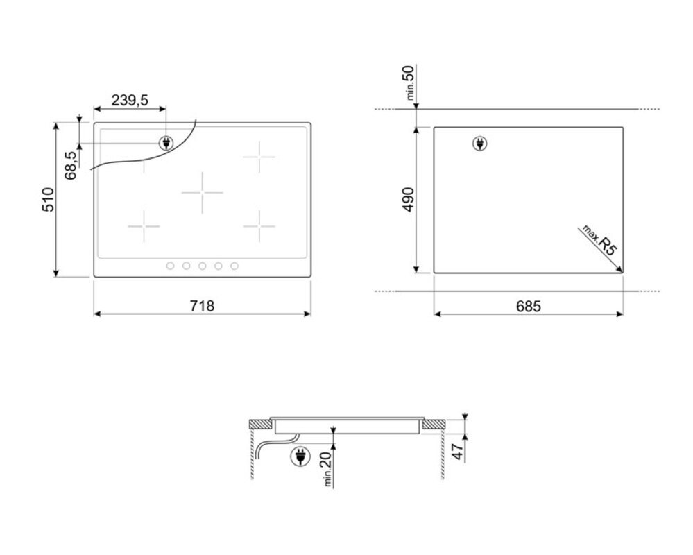 SMEG P875AO Стеклокерамическая варочная панель