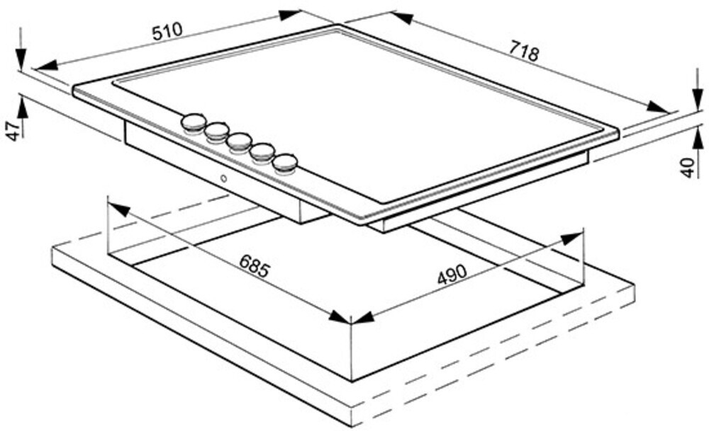 SMEG P875PO Стеклокерамическая варочная панель,72 см, кремовая, фурнитура латунная