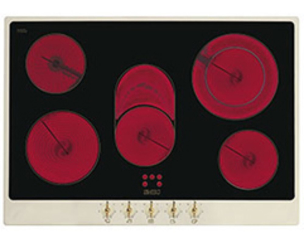 SMEG P875PO Стеклокерамическая варочная панель,72 см, кремовая, фурнитура латунная