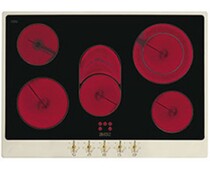 SMEG P875PO Стеклокерамическая варочная панель,72 см, кремовая, фурнитура латунная