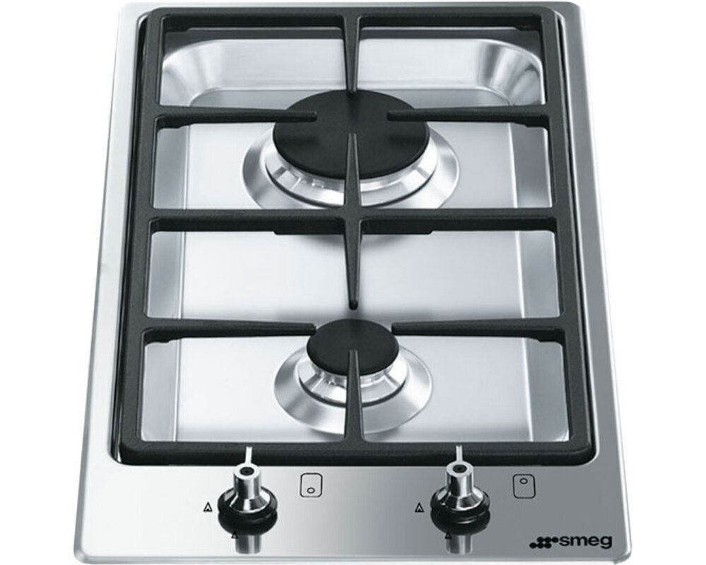 SMEG PGF32G Газовая варочная панель, 31 см,нержавеющая сталь, фурнитура серебристая.