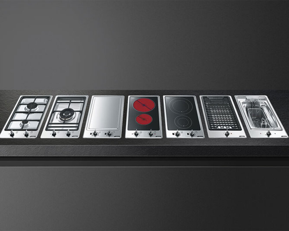 SMEG PGF32I-1 Индукционная варочная панель, 30 см, черная стеклокерамика, рамка нержавеющая сталь, установка с бортиком 3 мм