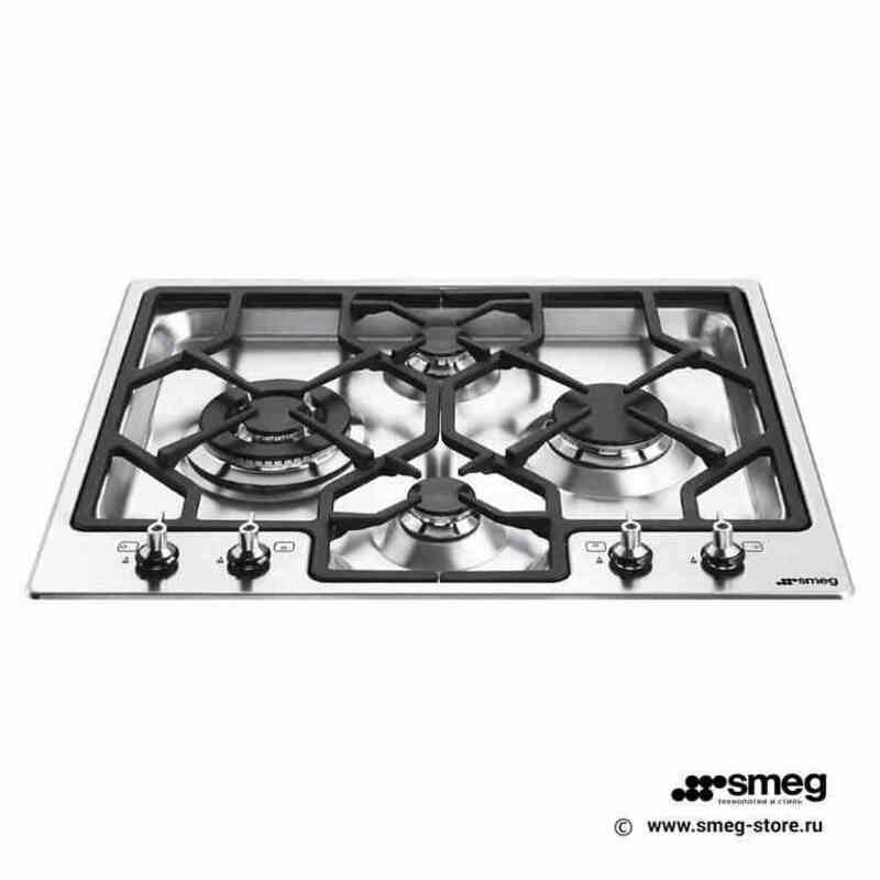 SMEG PGF64-4 Газовая варочная панель,62 см, нержавеющая сталь, низкий монтаж с бортиком 3 мм