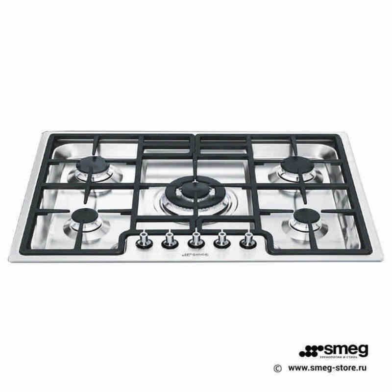 SMEG PGF75-4 Газовая варочная панель,72 см, нержавеющая сталь, низкий монтаж с бортиком 3 мм.