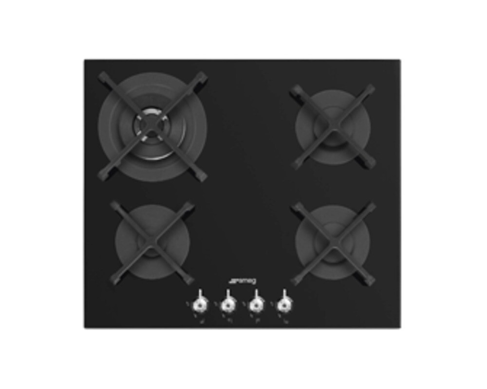 SMEG PV364N Газовая варочная панель, 60 см, чёрное стекло, прямой край