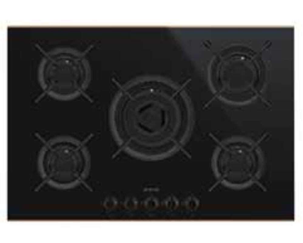 SMEG PV675CNR Газовая варочная панель,75 cм, черная стеклокерамика, медный профиль