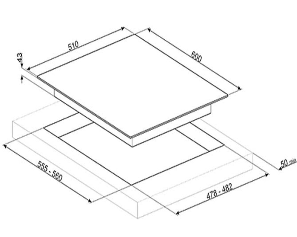 SMEG PX364L Газовая варочная панель,60 см, нержавеющая сталь