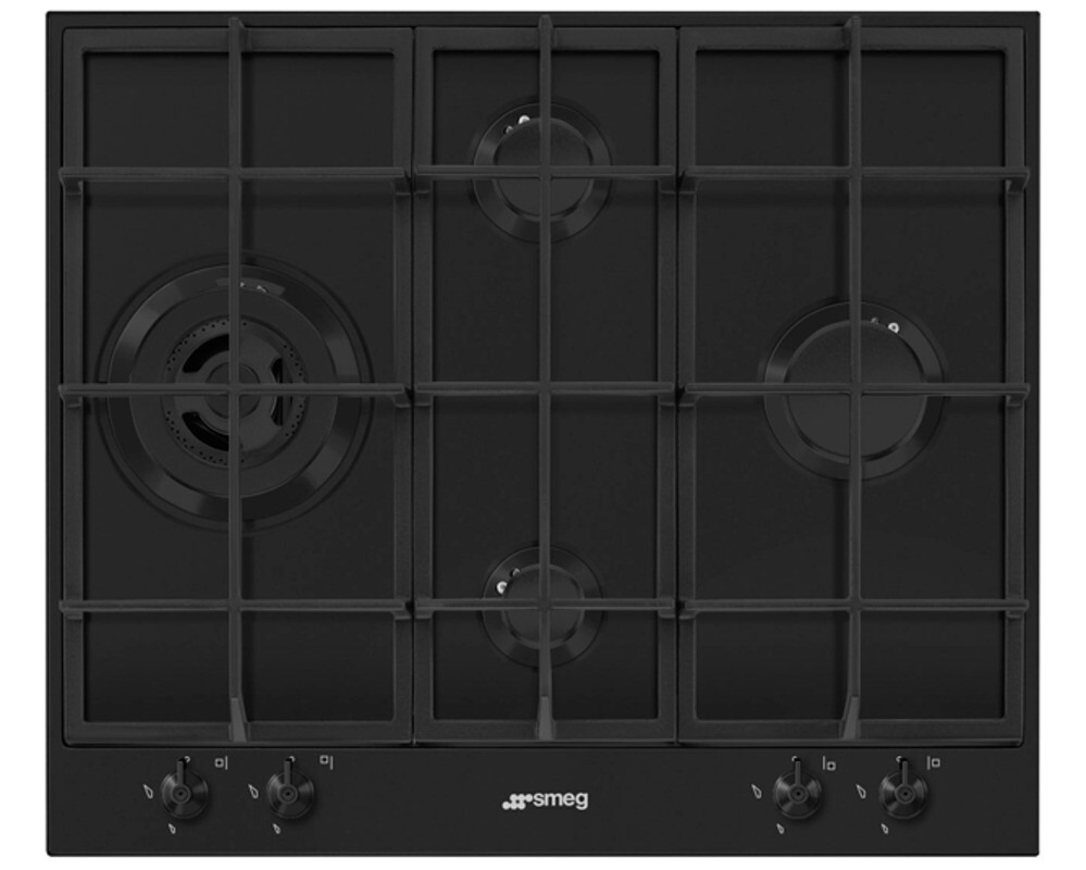 SMEG PX364LMB Газовая варочная панель, 60 см, цвет чёрный матовый