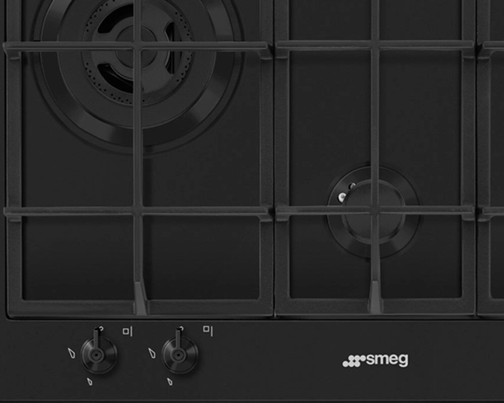 SMEG PX364LMB Газовая варочная панель, 60 см, цвет чёрный матовый
