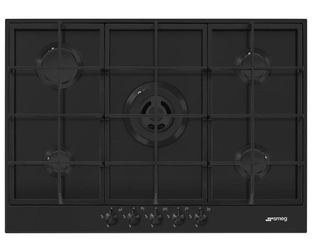 SMEG PX375MB Газовая варочная панель, 72,5 см, цвет чёрный матовый