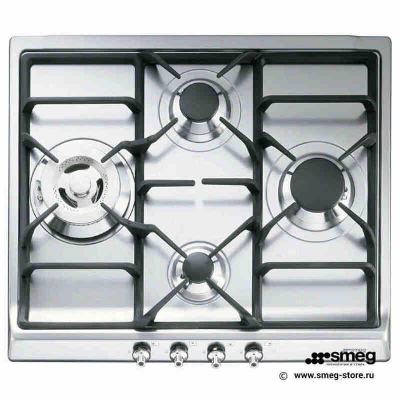 SMEG SER60SGH3 Газовая варочная панель,60 cм, нержавеющая сталь, фурнитура серебристая.