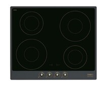 SMEG SI764AOM Индукционная варочная панель, 60 см, антрацит, фурнитура латунная Cortina (Coloniale в комплекте)