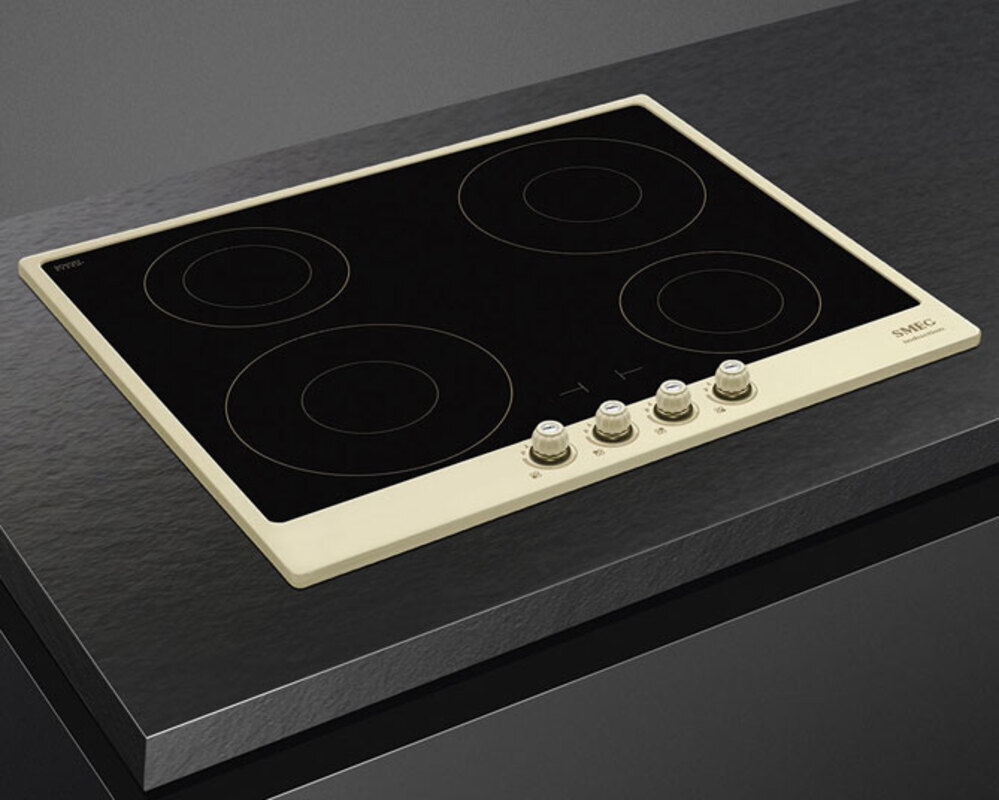 SMEG SI764POM Индукционная варочная панель,60 см, кремовая, фурнитура латунная Cortina (Coloniale в комплекте)