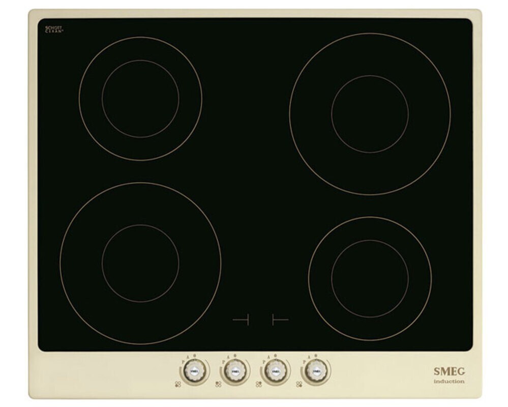 SMEG SI764POM Индукционная варочная панель,60 см, кремовая, фурнитура латунная Cortina (Coloniale в комплекте)