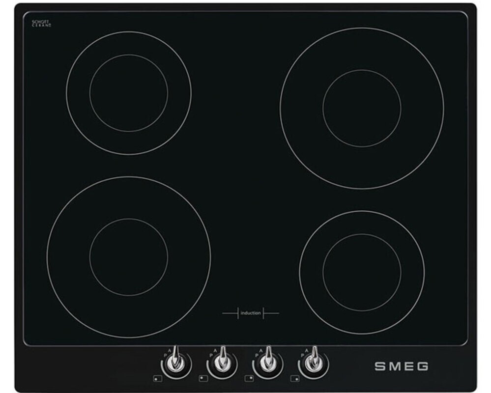 SMEG SI964NM Индукционная варочная панель,60 см, черная, фурнитура Victoria.