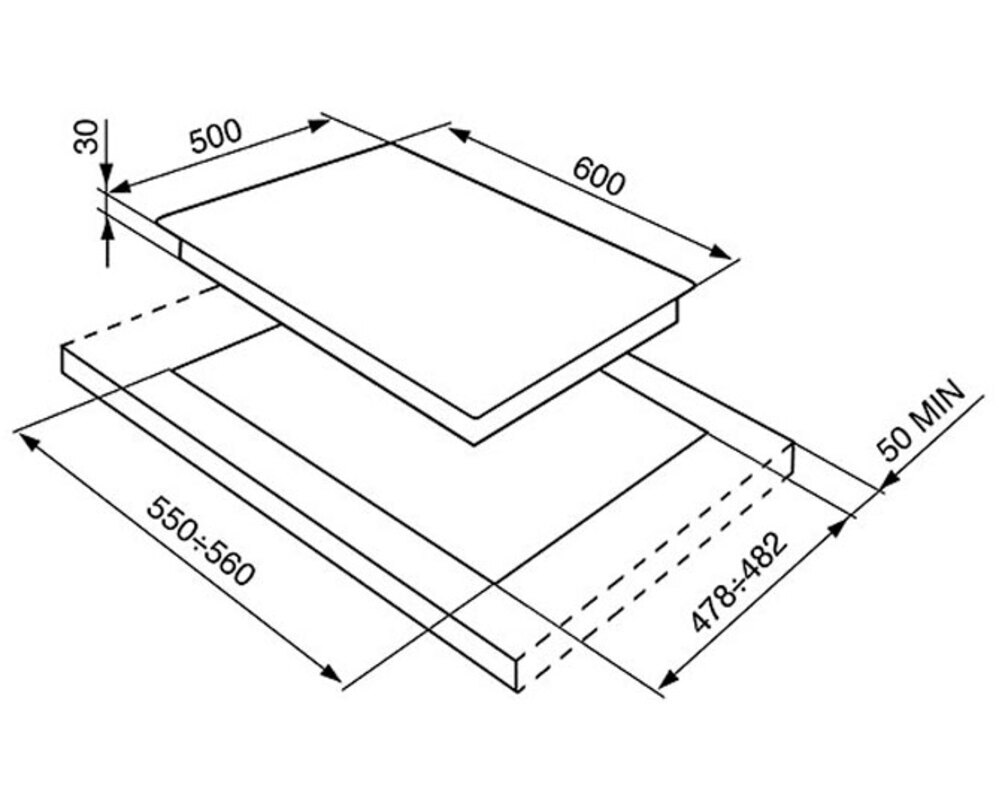 SMEG SPR864BGH Газовая варочная панель, 60 см, белый, фурнитура позолоченная
