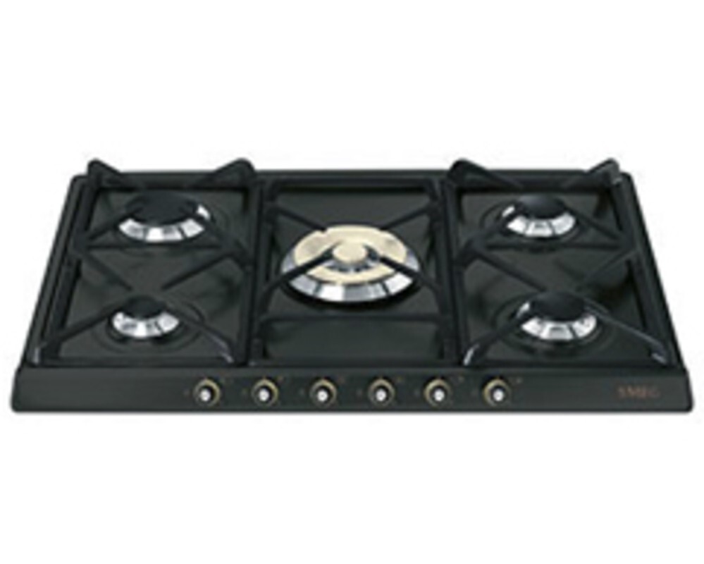 SMEG SR775AO Газовая варочная панель,70 см, антрацит, фурнитура латунная.