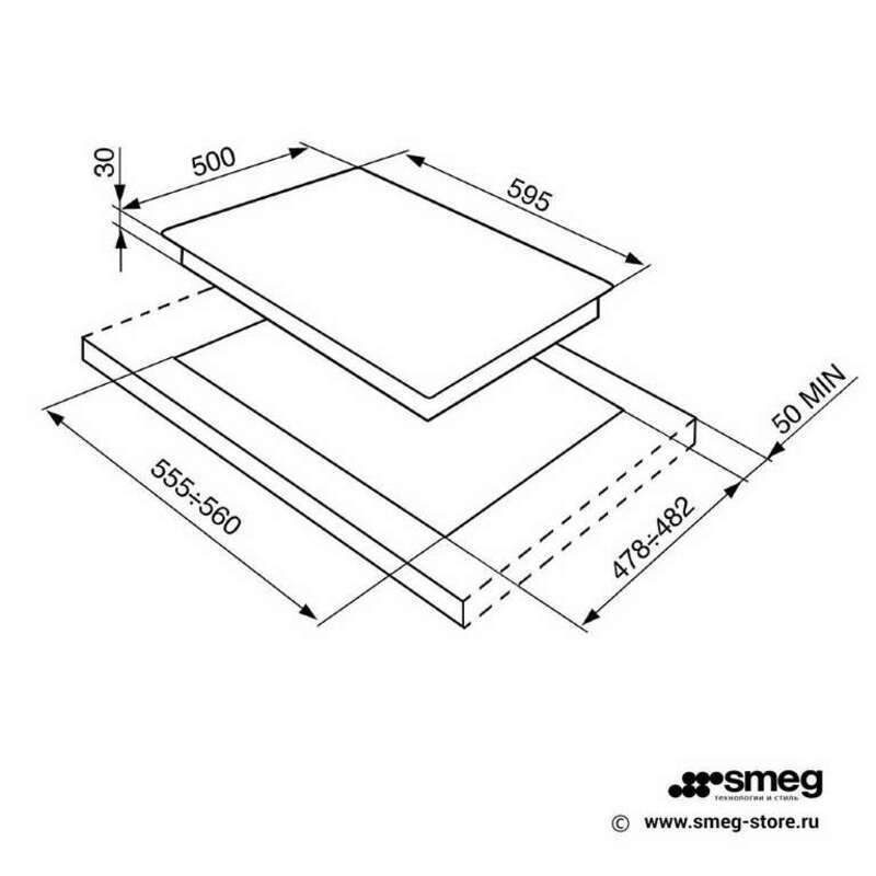 SMEG SR964NGH Газовая варочная панель,60 см, черная