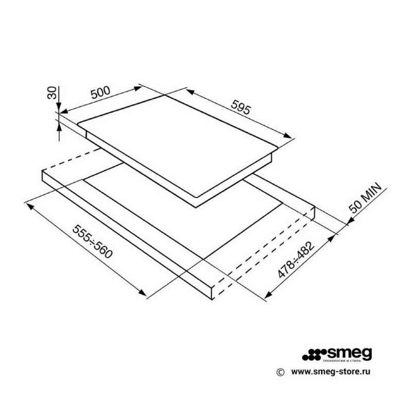 SMEG SR964PGH Газовая варочная панель,60 см, кремовая