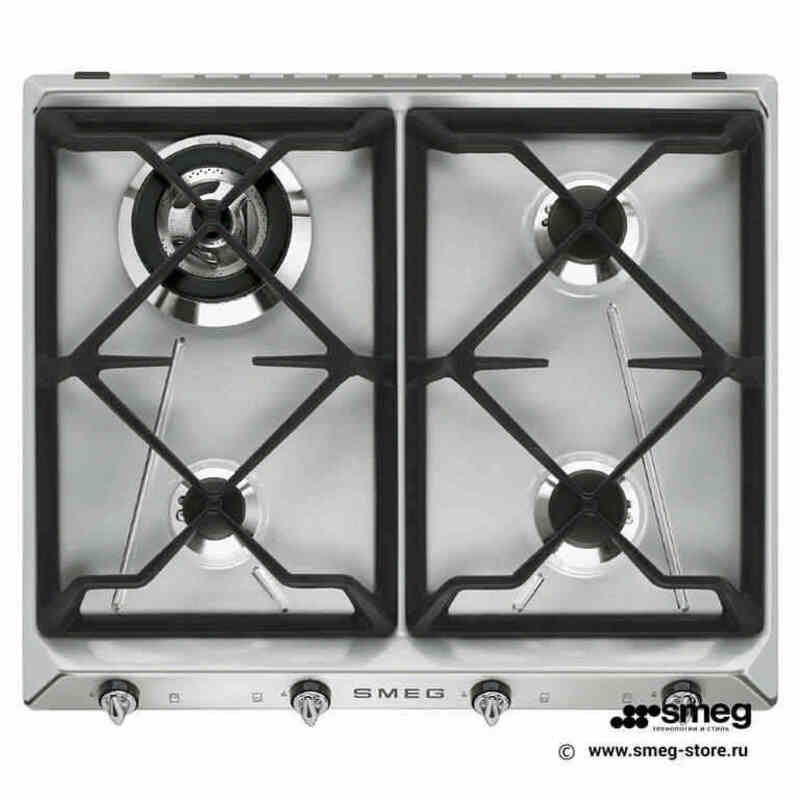 SMEG SR964XGH Газовая варочная панель,60 см, нержавеющая сталь матовая