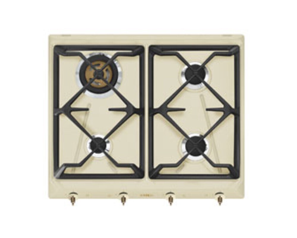 SMEG SRV864POGH Газовая варочная панель,60 см, кремовый, фурнитура латунная.
