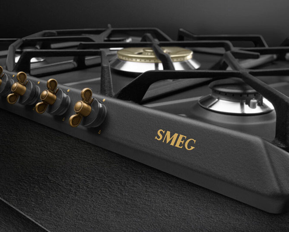 SMEG SRV876AOGH Газовая варочная панель,70 см, антрацит, фурнитура латунная