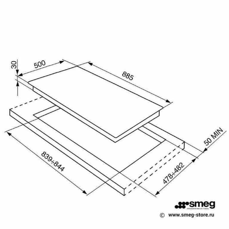 SMEG SRV896AOGH Газовая варочная панель,90 см, антрацит, фурнитура латунная