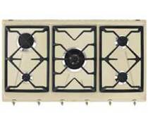 SMEG SRV896POGH Газовая варочная панель,90 см, кремовый, фурнитура латунная