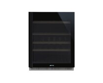 SMEG CVI638LN3 Холодильный шкаф для вина встраиваемый, 60 см, высота 82 см, петли слева, черное стекло.