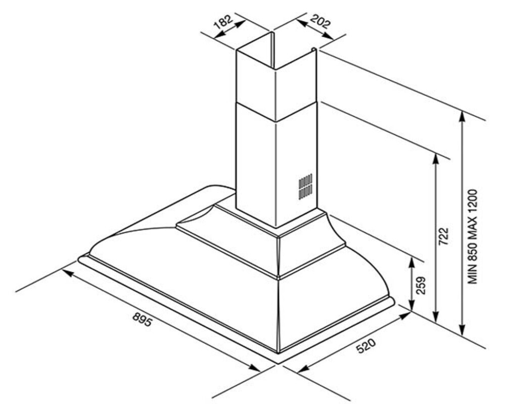 SMEG KC19AOE Вытяжка настенная,89,5 см, антрацит