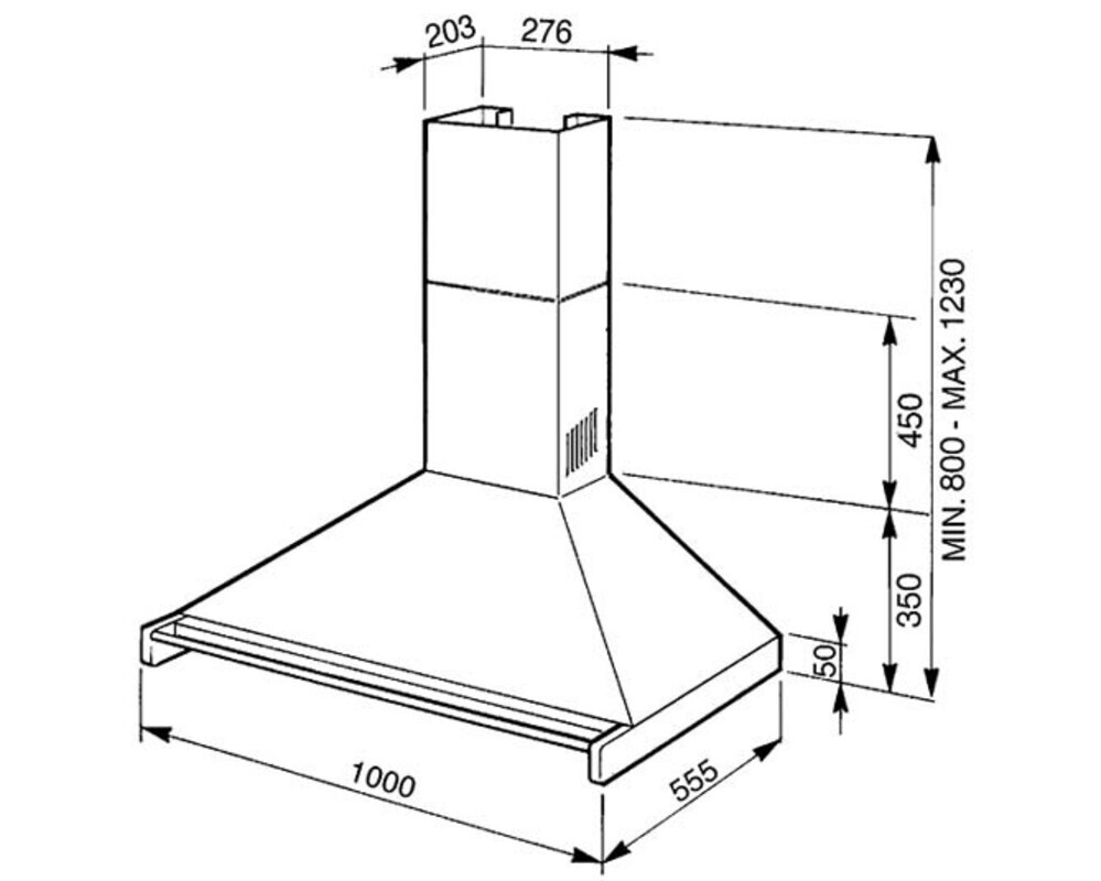 SMEG KD100HXE  Вытяжка настенная, 100 см, нержавеющая сталь.