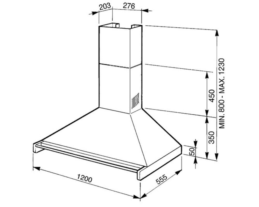 SMEG KD120HXE Вытяжка настенная, 120 см,нержавеющая сталь.