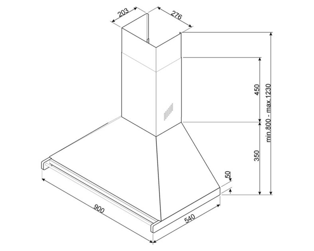 SMEG KD90HXE Вытяжка настенная, 90 см,нержавеющая сталь