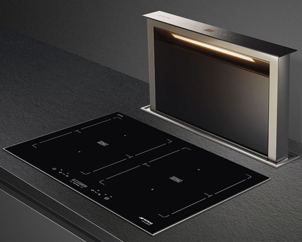 SMEG KDD60VXE-3 Вытяжка, встраиваемая в столешницу, 60 см, чёрное стекло