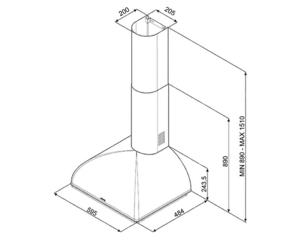 SMEG KS59POE2 Вытяжка настенная, 60 см, цвет кремовый, фурнитура латунная