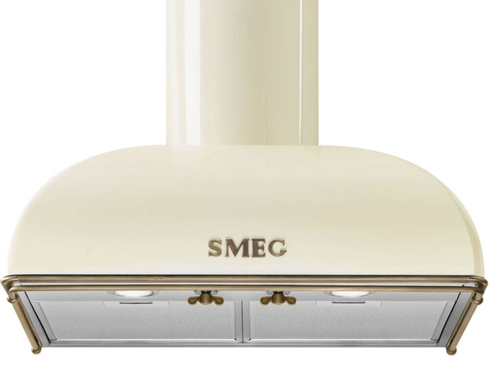 SMEG KS59POE2 Вытяжка настенная, 60 см, цвет кремовый, фурнитура латунная