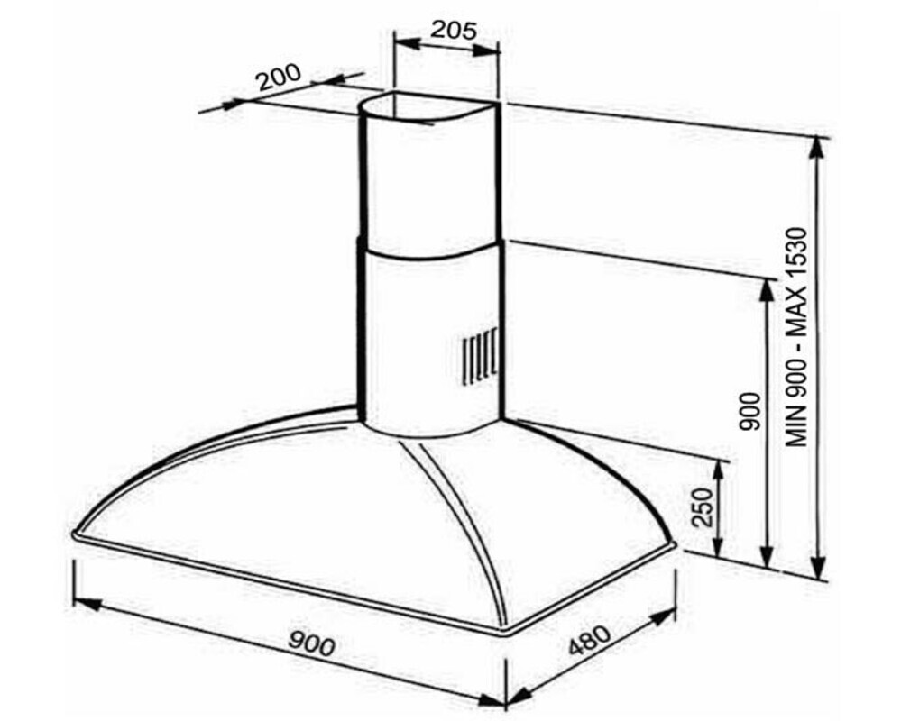 SMEG KS89POE Вытяжка настенная,90 см, кремовый, фурнитура латунная