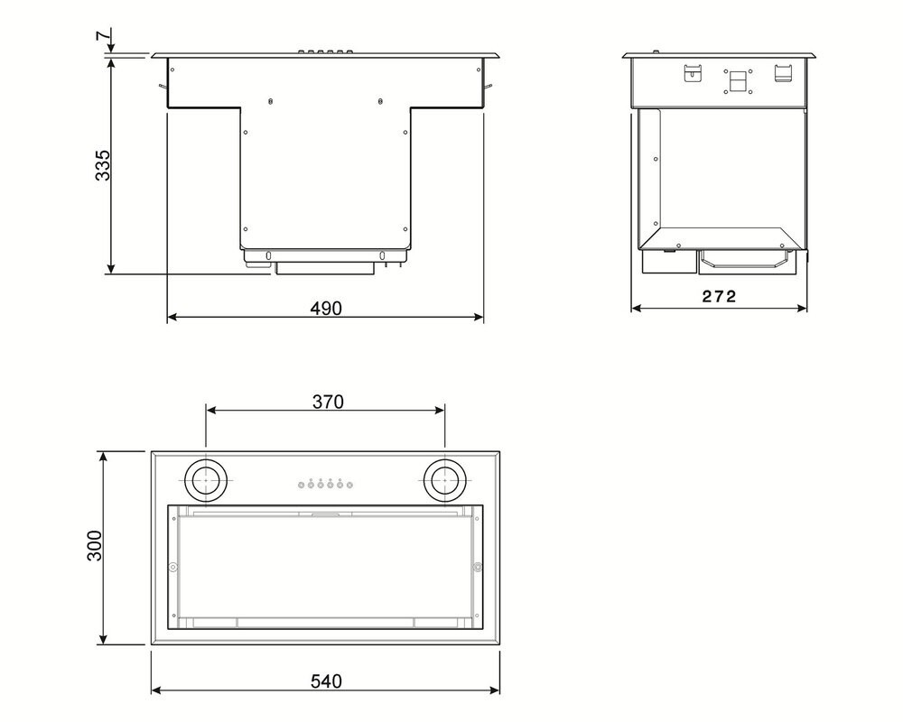 SMEG KSEG58PXE  Встраиваемая вытяжка,54 см, нержавеющая сталь.
