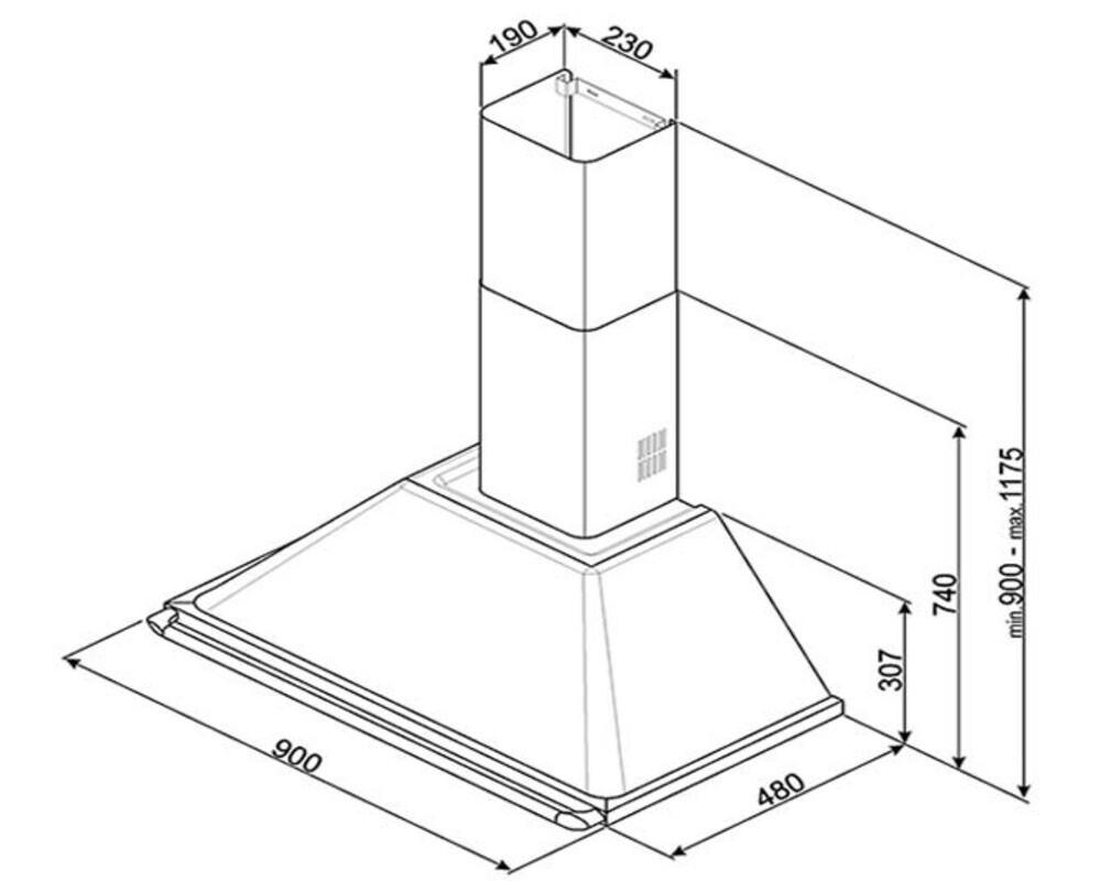 SMEG KT90PE Вытяжка настенная,90 см, кремовая