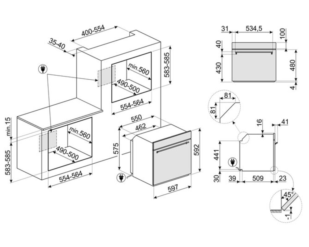 SMEG SF6301TVX Многофункциональный духовой шкаф, 60 см, 10 функций, нержавеющая сталь с обработкой против отпечатков пальцев