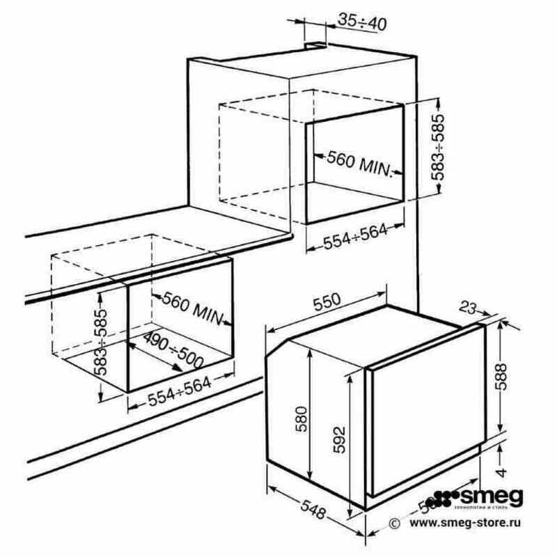 SMEG SF6381X Многофункциональный духовой шкаф,60 см, 6 функций, нержавеющая сталь.