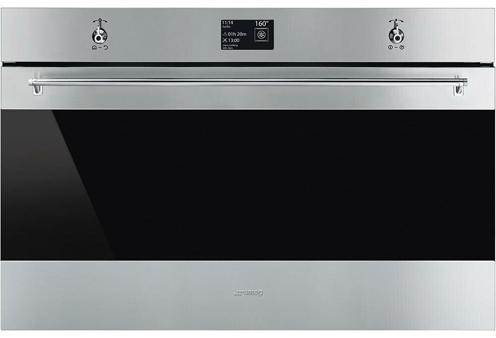 SMEG SFP9302TX Многофункциональный духовой шкаф с пиролизом, 10 функций, 90х60 см, нержавеющая сталь