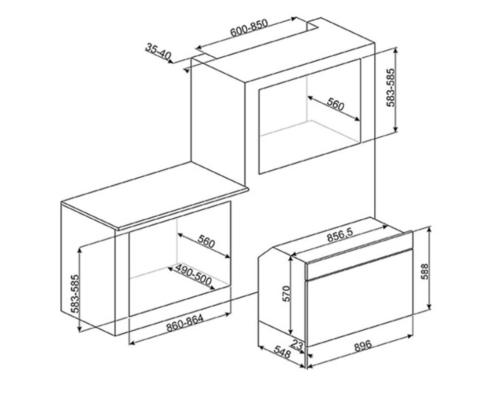 SMEG SFP9302TX Многофункциональный духовой шкаф с пиролизом, 10 функций, 90х60 см, нержавеющая сталь