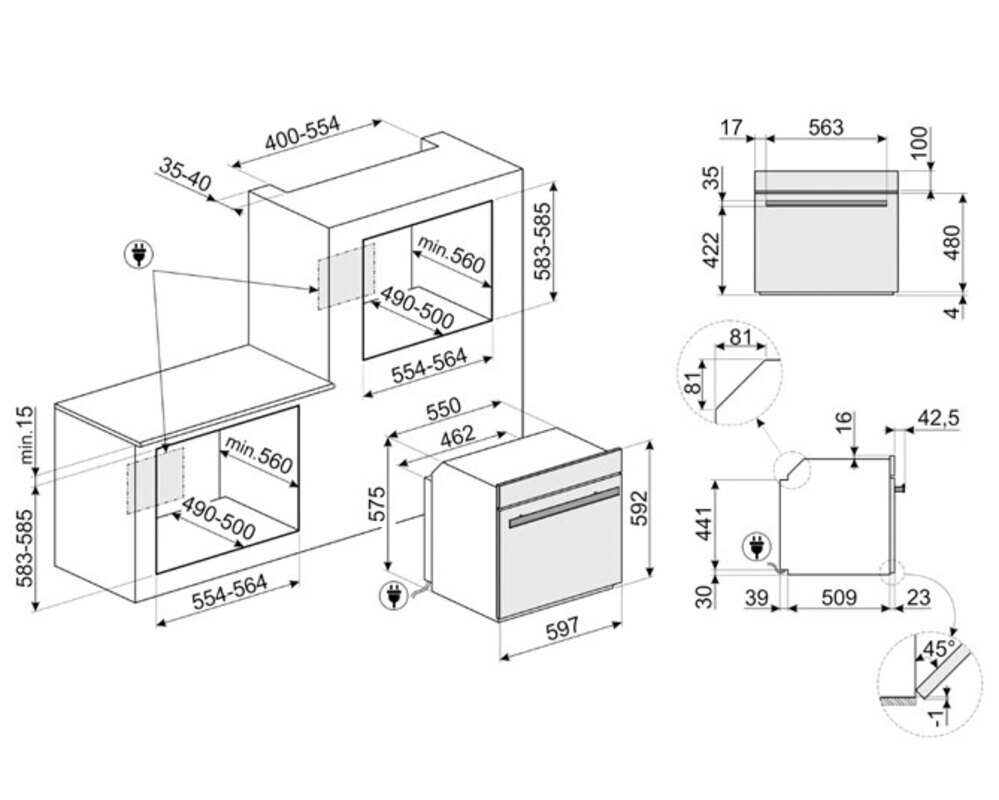 SMEG SO6606WAPNR Многофункциональный духовой шкаф с технологией Multitech  и SmegConnect, 60 см, 25 функций, чёрное стекло Eclipse