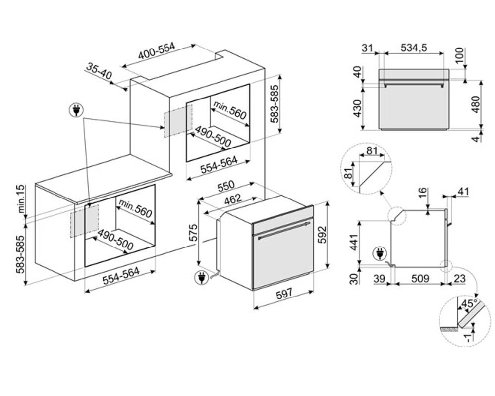 SMEG SO6302TX Многофункциональный духовой шкаф, 60 см, 10 функций, нержавеющая сталь